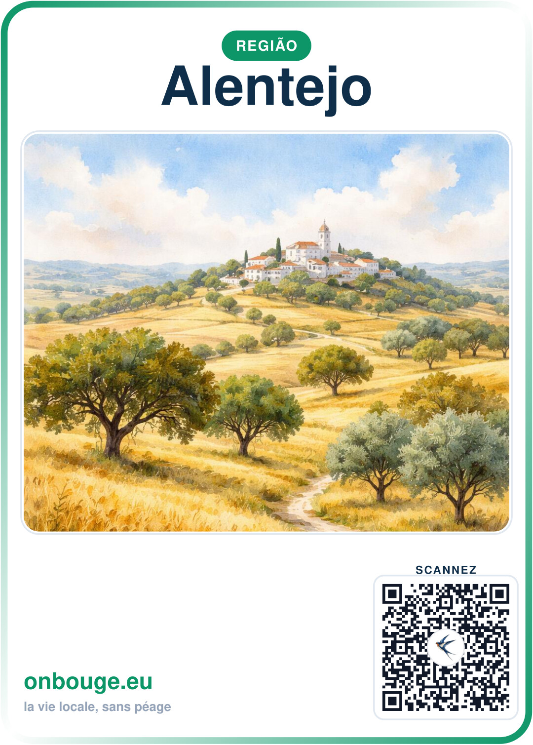 Aguarela Alentejo — carte OnBouge avec QR