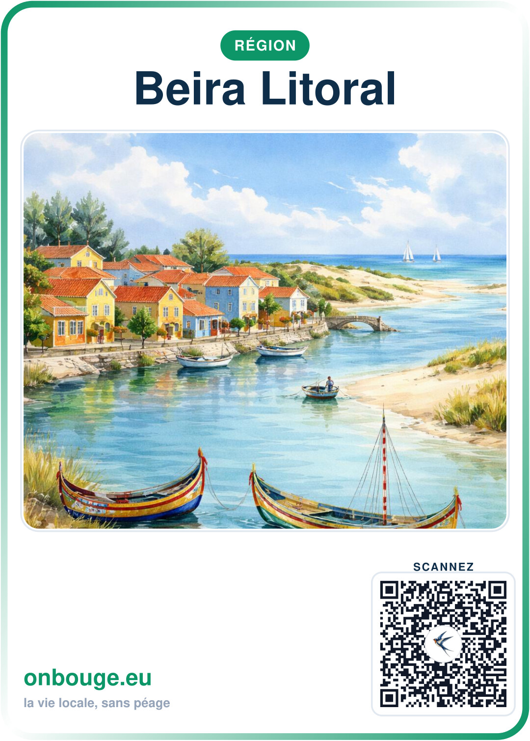 Aguarela Beira Litoral — carte OnBouge avec QR