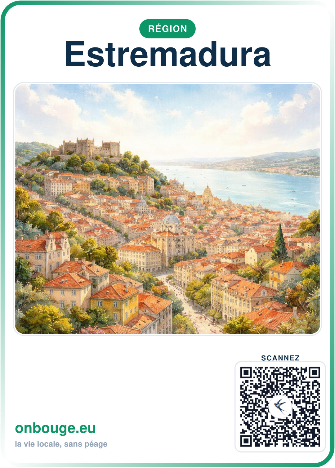 Aguarela Estremadura — carte OnBouge avec QR