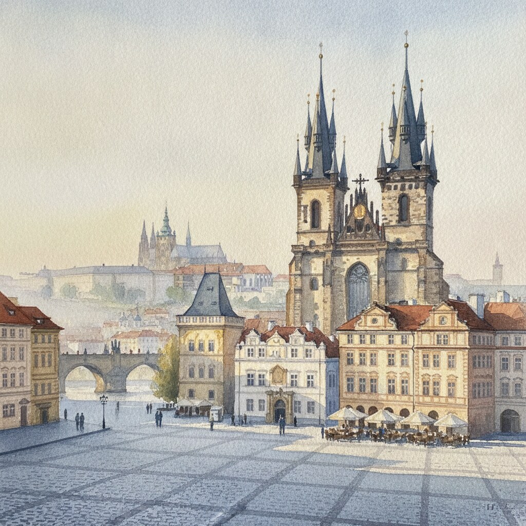 Prague — aquarelle